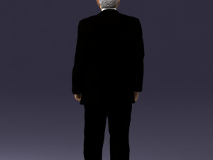 grandfather with mustache in dark jacket 0392 3D 模型
