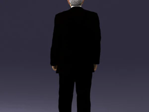 grandfather with mustache in dark jacket 0392 3D Model