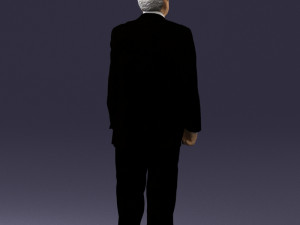 grandfather with mustache in dark jacket 0392 3D 模型