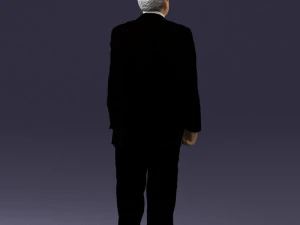 grandfather with mustache in dark jacket 0392 3D Model