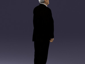 grandfather with mustache in dark jacket 0392 3D 模型