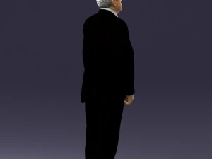 grandfather with mustache in dark jacket 0392 3D Model