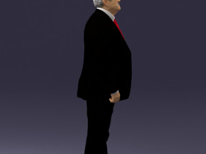 grandfather with mustache in dark jacket 0392 3D 模型