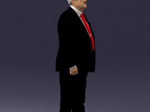 grandfather with mustache in dark jacket 0392 3D 模型