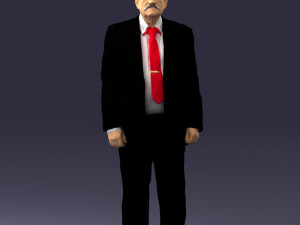 grandfather with mustache in dark jacket 0392 3D 模型