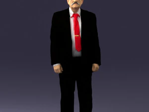 grandfather with mustache in dark jacket 0392 3D Model