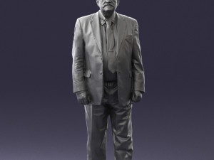 grandfather with mustache in dark jacket 0392 3D 模型