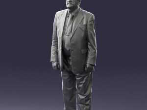 grandfather with mustache in dark jacket 0392 3D 模型