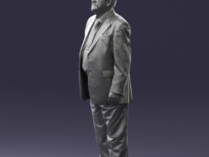 grandfather with mustache in dark jacket 0392 3D 模型