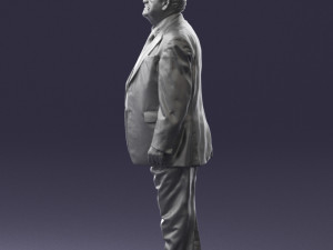 grandfather with mustache in dark jacket 0392 3D 模型