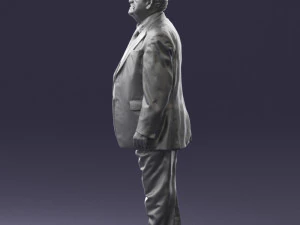grandfather with mustache in dark jacket 0392 3D Model