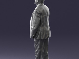 grandfather with mustache in dark jacket 0392 3D 模型