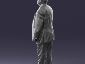 grandfather with mustache in dark jacket 0392 3D Model