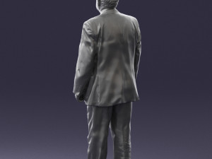 grandfather with mustache in dark jacket 0392 3D 模型