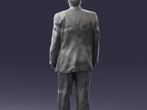 grandfather with mustache in dark jacket 0392 3D 模型