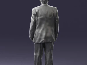 grandfather with mustache in dark jacket 0392 3D Model