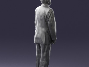 grandfather with mustache in dark jacket 0392 3D 模型