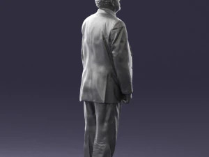 grandfather with mustache in dark jacket 0392 3D Model
