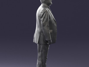 grandfather with mustache in dark jacket 0392 3D 模型