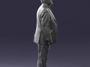 grandfather with mustache in dark jacket 0392 3D Model
