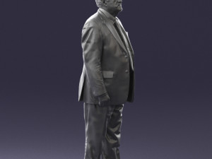 grandfather with mustache in dark jacket 0392 3D 模型