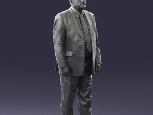 grandfather with mustache in dark jacket 0392 3D 模型
