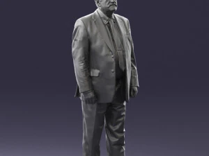 grandfather with mustache in dark jacket 0392 3D Model