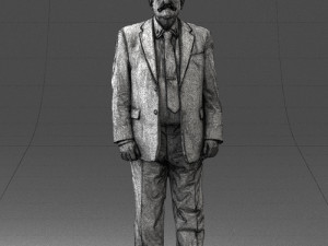 grandfather with mustache in dark jacket 0392 3D 模型