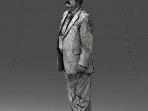grandfather with mustache in dark jacket 0392 3D 模型