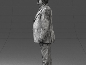 grandfather with mustache in dark jacket 0392 3D 模型