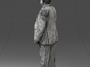 grandfather with mustache in dark jacket 0392 3D 模型