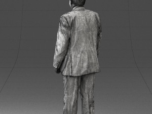 grandfather with mustache in dark jacket 0392 3D 模型