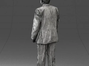 grandfather with mustache in dark jacket 0392 3D Model