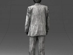 grandfather with mustache in dark jacket 0392 3D Model