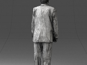grandfather with mustache in dark jacket 0392 3D 模型