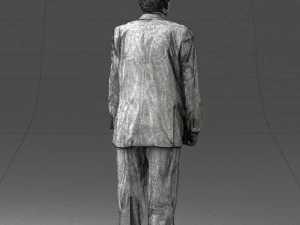 grandfather with mustache in dark jacket 0392 3D Model