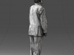 grandfather with mustache in dark jacket 0392 3D 模型