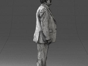 grandfather with mustache in dark jacket 0392 3D 模型