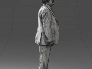 grandfather with mustache in dark jacket 0392 3D Model
