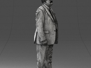 grandfather with mustache in dark jacket 0392 3D 模型