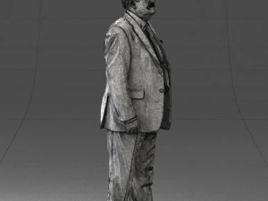grandfather with mustache in dark jacket 0392 3D Model