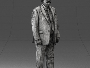 grandfather with mustache in dark jacket 0392 3D 模型