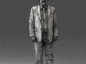 grandfather with mustache in dark jacket 0392 3D 模型
