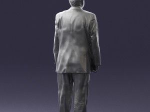 grandfather with mustache in dark jacket 0392 3d print ready 3D Print Model