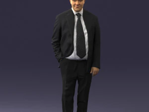 暗いネクタイをしたスーツを着た男性 0391 3Dモデル
