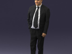 man in suit with dark tie 0391 3Dモデル