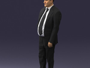 man in suit with dark tie 0391 3Dモデル