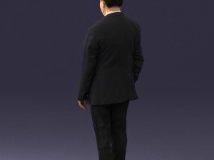man in suit with dark tie 0391 3Dモデル