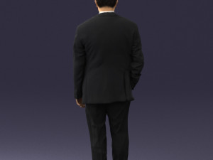 man in suit with dark tie 0391 3Dモデル
