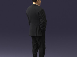 man in suit with dark tie 0391 3Dモデル